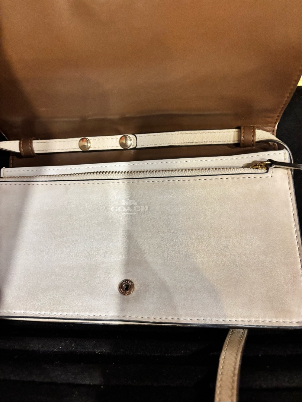 Coach Signature Canvas Crossbody in Khaki and Chalk - Picture 2 of 7